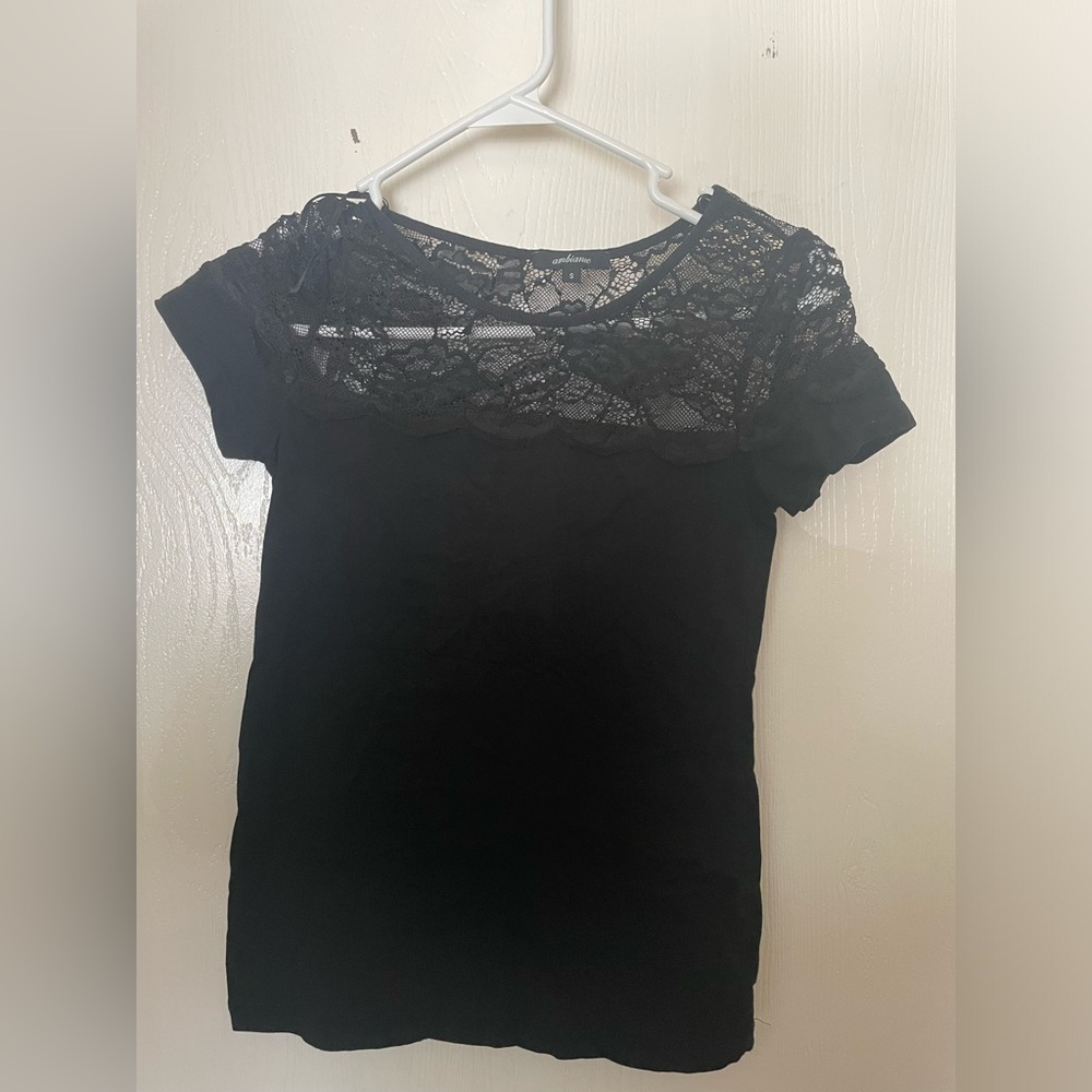 Ambiance || Black Lace Detail Top